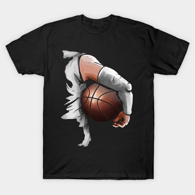 Athlete Holding A Basketball Under His Arm T-Shirt by SinBle